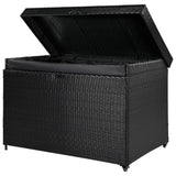 K&K 230 Gallon Wicker Deck Box with Wheels, All-Weather Outdoor Storage Box, Rattan Storage Bin for N707P245458B