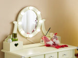 Kids Vanity Set with Mirror and Lights and Stool, 5 Storage Drawers, Pretend Play Princess Makeup 87697289