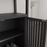 Black Large Capacity Bamboo Cabinet Furniture for Bathroom Living Room Bathroom Bamboo W2207P327622