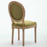 A&A Furniture,French Style Solid Wood Frame Antique Painting Linen Fabric Back Dining Chair,Set of W1143P323333