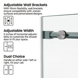 60*76" Fixed & Sliding Shower Door, Round Tube Hardware, Clear Glass Shower Door, 3/8 SGCC 89312418