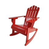 Reclining Wooden Outdoor Rocking Adirondack chair, Red W49570901