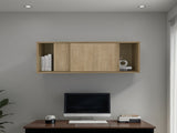 Slana Wall Cabinet, 2 Sliding doors, 1 Shelf, Natural Oak B097P474309