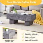 ZUN Modern Simple Gray Texture MDF Coffee Table - 43.3"x21.6"x17.2" Practical Model.Making it an ideal W1151P224252