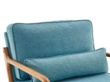 Oak Armrest Oak Upholstered Single Lounge Chair Indoor Lounge Chair Teal 75608109