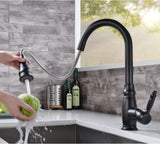 Commercial Black Kitchen with Pull out Sprayer, Single Handle Single Lever Kitchen Sink W1932P296311