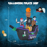 7 foot inflatable Halloween pirate boat with LED light blower 54667092