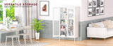 73 inches high metal storage cabinet with 2 wire mesh doors, suitable for homes, offices and dining T3421P312391