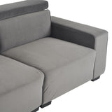 ZUN 221*96*83cm Velvet 26cm Fully Removable Armrests Two-Seater With Side Pockets Backrest Pull Points 33477027