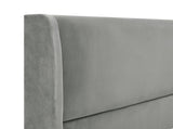 Rozitta Gray Velvet Wingback Platform Bed, King T2574P198384