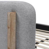 Diego Low Upholstered Platform Bed, King, Light Grey Polyester B2719P238662