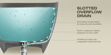 63" Luxury Engineered Solid Surface Bathtub, Stone Resin Freestanding Soaking Bathtub with Overflow W1573132651