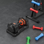 ZUN 55LB 5 in 1 Single Adjustable Dumbbell Free Dumbbell Weight Adjust with Anti-Slip Metal Handle, 05224593