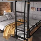 Full over Full Metal Bunk Bed, Industrial Detachable Bunkbeds with Safety Guard Rails for Teens W2580P304986