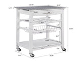 Mobile Rolling Kitchen Island Cart with Marble Top, Kitchen Trolley with Drawer, Slide-Out Wire 49275756
