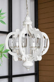 Farmhouse Chandelier, 6-Light Wood Chandelier Pendant Light Fixture with Adjustable Chain for Dining W2078137921