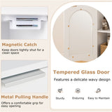 White Bathroom Floor Cabinet Wood Side Storage Organizer with Adjustable Shelf Bathroom Storage, 46360807