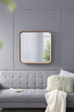 ZUN 32"x32" Square Mirror with Wood Frame, Wall Mirror for Living Room Bathroom Entryway W2078126453