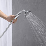 Freestanding Tub Filler Bathtub Faucet Chrome with Hand Held Shower Floor-Mount W122453940