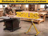 2-Pack Heavy Duty Metal Folding Roller Stand with Edge Guides Portable Woodworking Support - Yellow 48507595