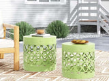 Outdoor Metal S/2 end table 73606.00GRN