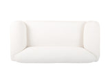 Boucl Fabric Loveseat Sofa - 50 Inch White Upholstered 2-Seater with Black Legs, Comfortable & N762P407898W