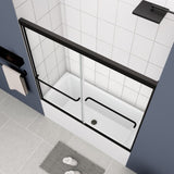 Bathtub Bypass shower door, sliding door, with 1/4" tempered glass and Matted black finish W2122131039