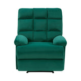 Reclining Chair Green Velvet Upholstery Square Tufted Back Pillowtop Arms Solid Wood Furniture B011P182494