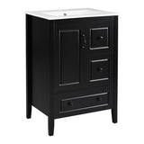 24 inch Bathroom Vanity with Sink, One Cabinet with Soft-closing Door, 3 Soft-closing Drawers, Retro N759P292551B