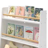 ZUN Kids Bookshelf, Book and Magazine Rack, Book Organizer, toy Storage Cabinet Organizer, White 50096524