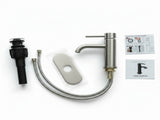 Single Handle Bathroom Faucet Lavatory Faucet Stainless Steel Single Hole-T10, Brushed NickelUnable 33582304