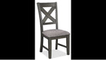 ZUN Transitional Farmhouse 2pc Set Dining Chair Gray Upholstered Seat X-Back Design Dining Room Wooden B011135286