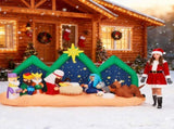 9FT Lighted Christmas Inflatable Decoration, Inflatable Nativity Scene with Starry Night Backdrop, 57994703