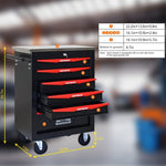 ZUN 6 Drawers Multifunctional Tool Cart with Wheels,Metal Rolling Tool Cart Storage for Garage Workshop 57151959