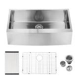 33"x21"x10"Farmhouse Apron Single Bowl Stainless Steel Kitchen Sink W2898P228896