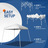 ZUN 2.5 x 2.5m Portable Home Use Waterproof Folding Tent White 51740478