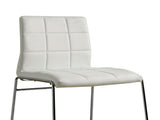 Set of 2 Leatherette Upholstered Counter Hight Chairs in White and Chrome B016P156846