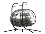 2 Persons Egg Chair with Stand Indoor Outdoor Swing Chair Patio Wicker Hanging Egg Chair Hanging 25521963