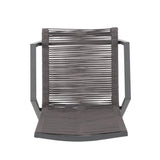 Outdoor Modern Aluminum Dining Chair with Rope Seat , Gray and Dark Gray 64679.00GRY