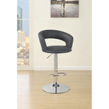 ZUN Grey and Chrome Adjustable Bar Stool B062P153487