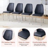 Set of Four Black PU Comfort Dining Chairs .Dining chair with extended backrest,BLACK W1151P167544