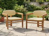 Outdoor Woven Rattan Chair Set Two Accent Chairs Stylish Outdoor Armchairs 2 Person Seating Group N719P431083N