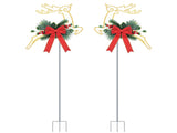 Christmas Lighted Reindeer Decorations, 9.84FT 30 LED Battery Operated Stake Lights, Metal 84586113
