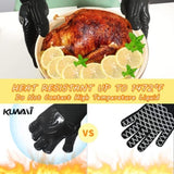 BBQ Gloves, 1472&degF Heat Resistant Fireproof Mitts, Silicone Non-Slip Washable Oven Kitchen Gloves W2181P192852