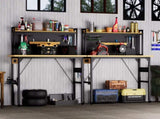 71''Adjustable Workbench with pegboard, Heavy Duty Wooden Desktop Workbench with Wheels, 1600 lb. W1162P384342