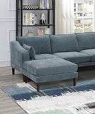 Gorgeous Mineral Color LAF / RAF One Arm Chair Morgan Fabric 1pc Chair Pillow Soft Cushion Wood Legs B011P278577