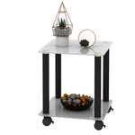 ZUN 1-Piece White+Black Side Table , 2-Tier Space End Table ,Modern Night Stand, Sofa table, Side Table 83709902