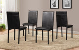 Noyes Faux Leather Seat Metal Frame Dining Chairs, Set of 4, Black T2574P164524