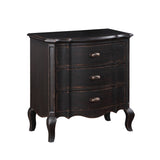 Antique Black 3-Drawer Nightstand B062P215400