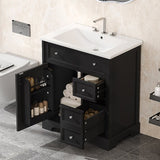 ZUN 30" Bathroom Vanity with Sink Top, Bathroom Vanity Cabinet with Door and Two Drawers, MDF Boards, N725P198484B